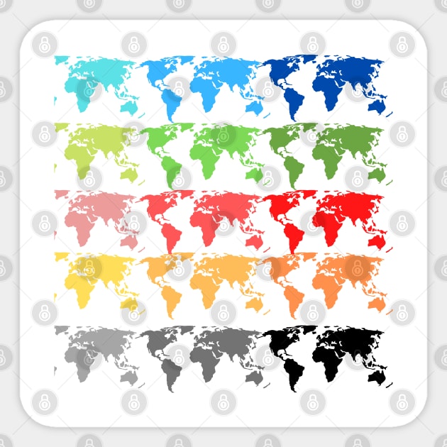 Colorful Map Pattern Sticker by SomebodyArts